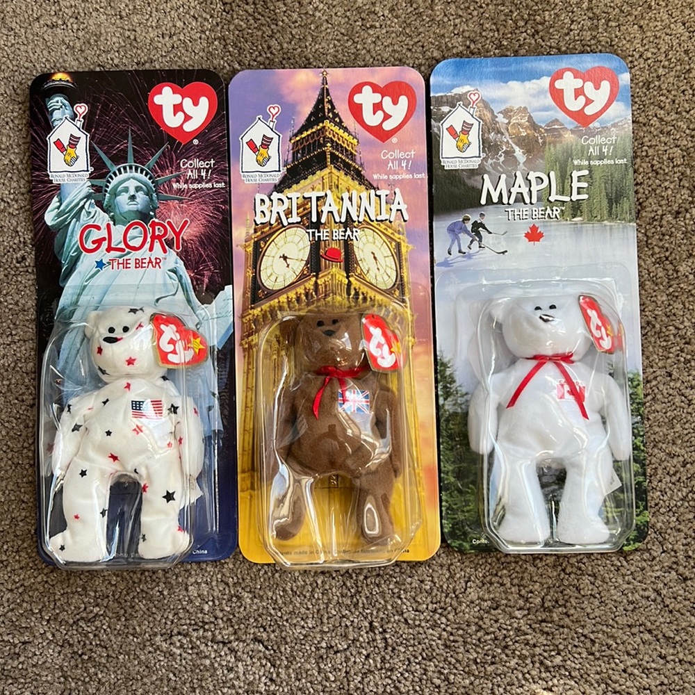 Set of 3 Vintage Ty McDonald’s Mini Beanie Babies Bears